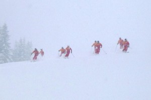 Skilehrer Formationsfahren