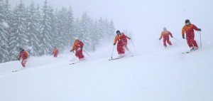 Skilehrer Formationsfahren
